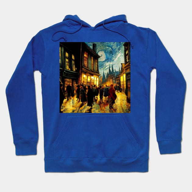 Starry Night in Diagon Alley Hoodie by Grassroots Green